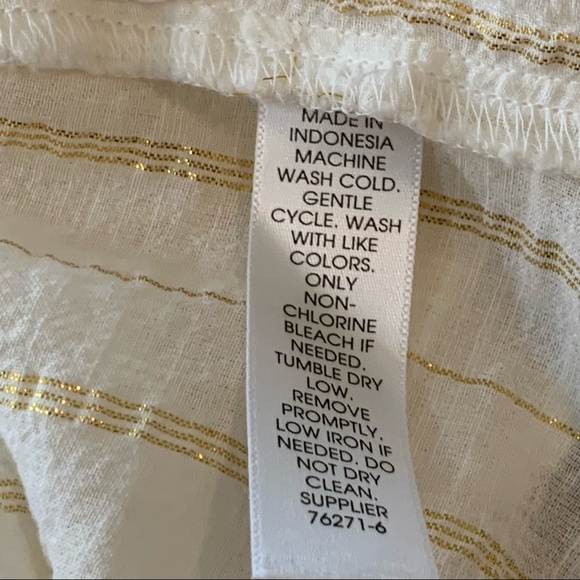 A.N.A. Halter Blouse Metallic Cream Gold NWT Size XL - Picture 7 of 8